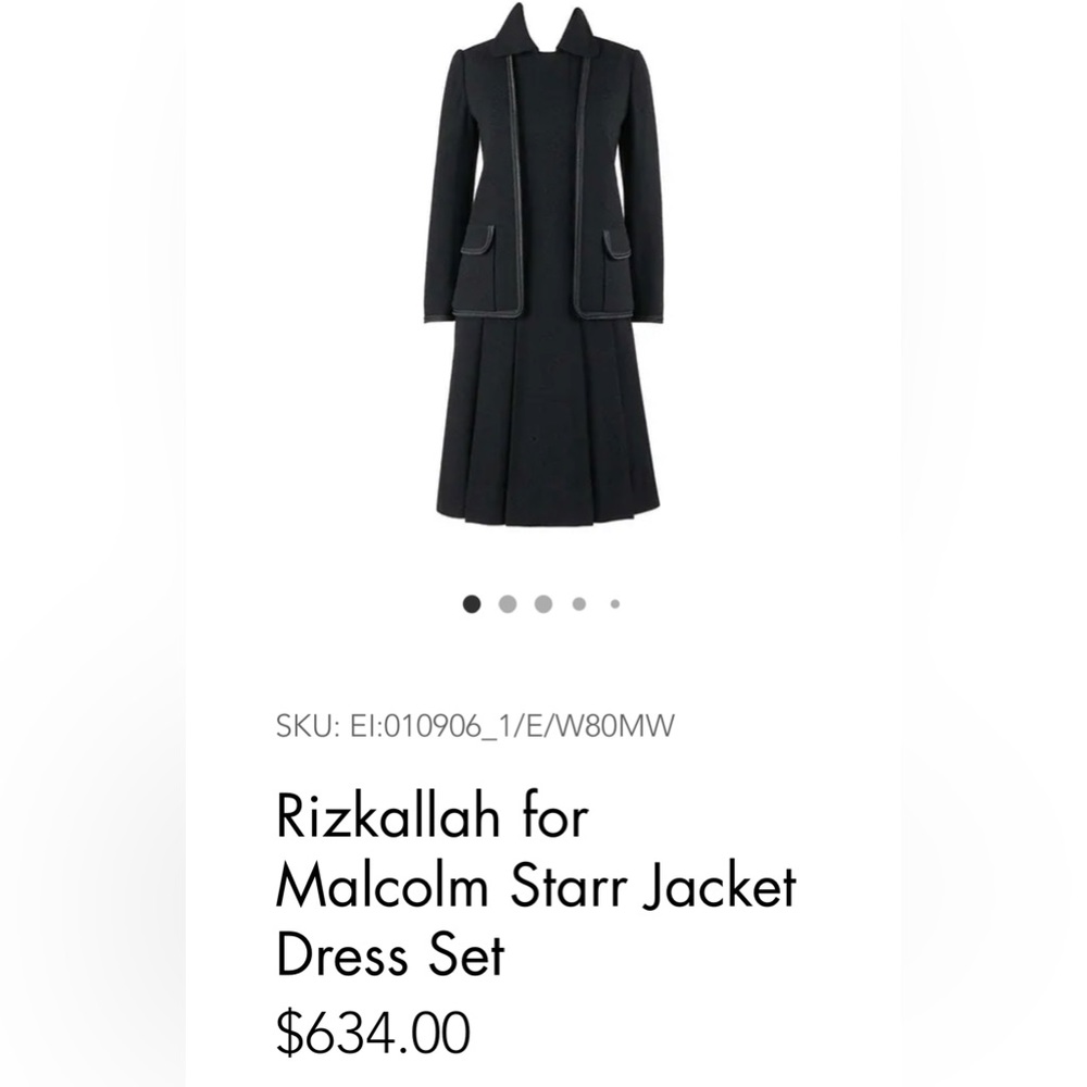 Malcolm Starr VINTAGE Rizkallah Black Boucle Union Made Wool Jacket Blazer Sz 12 - Picture 4 of 15